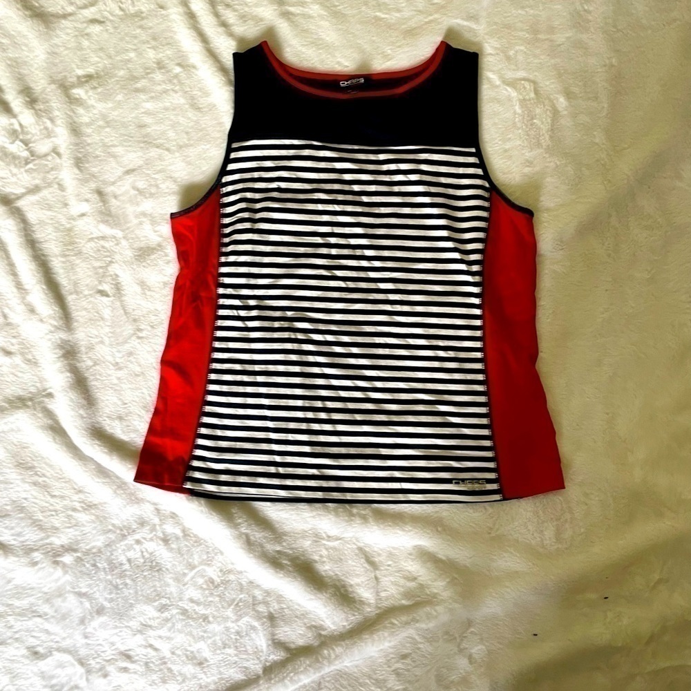 𝅺Chaps sport size L Red white and blue tank top vintage